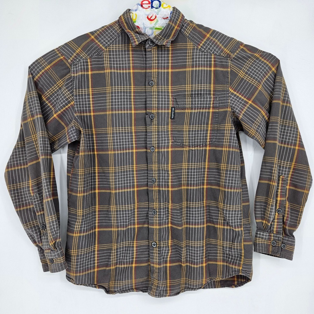 Columbia Shirt Mens Medium Omni-Wick Long Sleeve Button Up Outdoor Pocket Plaid
